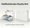 Odikalo Schrankbett 140x200 Murphy-Bett Faltbett mit Verriegelbarer Wandbefestigung (Metallrahmen-Wandklappbett, Kombination aus Metallrahmen und Holzplatte, Robust und Leise, Multifunktionales Bett) Bild 3