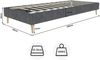 Bett 90×200 cm im Low-Profile-Design, gepolstert, kopfteilfrei, Grau Bild 4