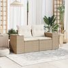 vidaXL Gartensofa mit Kissen 2-Sitzer Beige Poly Rattan 366081 Bild 3