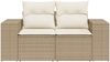 vidaXL Gartensofa mit Kissen 2-Sitzer Beige Poly Rattan 366081 Bild 4