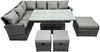 Fimous 9 Sitzer Hoher Rücken Outdoor Rattan Höhenverstellbarer Esstisch Ecksofa Set Gartenmöbel Hockern Dunkelgrau gemischt Links Hund Bild 1