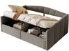 Schlafsofa, Samt mit Stauraum & Lattenrost, 140x200 cm, grau, ohne Matratze Bild 5