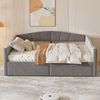 Schlafsofa, Samt mit Stauraum & Lattenrost, 140x200 cm, grau, ohne Matratze Bild 4