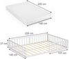 Bodenbett aus Metall Minno Weiß 140x200 mit Matratze Vitalispa Bild 2