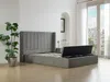 Vente-unique - DOUINO Bett Stoff Grau - B 235,5 cm x H 120 cm x L 162 cm Bild 5