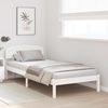 vidaXL Bettrahmen mit Kopfteil Weiß 75 x 190 cm Massives Kiefernholz 872090 Bild 3