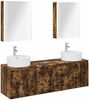 vidaXL Badezimmerschrank-Set 5 pcs Geräucherte Eiche Holzwerkstoff 3406451 Bild 2