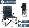 TIMBER RIDGE Campingstuhl Faltbar Breiter Sitz 55cm Leicht Klappstuhl 150kg Belastbar (1 St), 55×48×102cm, schwarz Bild 3