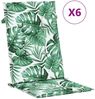 vidaXL Hochlehner-Auflagen 6 Stk. Blattmuster Stoff 361246 Bild 2