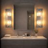 LED Wandleuchte, chrom, Glas, satiniert, Länge 28 cm Bild 3