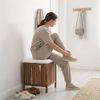 Relaxdays Wäschekorb aus Akazienholz mit Sitz Bild 5