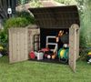 Dmora Gartenschrank Hinton, Gartenmöbel, Mehrzweck-Gartenschrank, Container für Balkon oder Garage, 177x113 h134 cm, Beige Bild 4