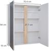 Badspiegelschrank Gloria Weiß 70.4 x 84 cm mit 2 Türen Vicco Bild 3