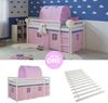 Homestyle4u Spielbett mit Tunnel, Rosa, Kiefernholz rosa, 90x200 cm Bild 1