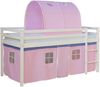 Homestyle4u Spielbett mit Tunnel, Rosa, Kiefernholz rosa, 90x200 cm Bild 2