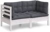 vidaXL 2-Sitzer-Gartensofa mit Anthrazit Kissen Massivholz Kiefer 3096011 Bild 2