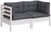 vidaXL 2-Sitzer-Gartensofa mit Anthrazit Kissen Massivholz Kiefer 3096011 Bild 3