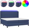 vidaXL Boxspringbett mit Matratze & LED Stoff Blau 200x200 cm, Härtegrad: H2 [3138667] Bild 2