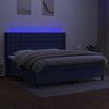 vidaXL Boxspringbett mit Matratze & LED Stoff Blau 200x200 cm, Härtegrad: H2 [3138667] Bild 3