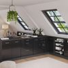 Küchenschrank für Dachschrägen R-Line Anthrazit Hochglanz 60 cm ohne Schräge mit 3 Schubladen Vicco Bild 5