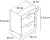 Küchenschrank für Dachschrägen R-Line Anthrazit Hochglanz 60 cm ohne Schräge mit 3 Schubladen Vicco Bild 2