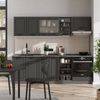 Küchenzeile R-Line Anthrazit Landhaus/Anthrazit 240 cm ohne Arbeitsplatte Vicco Bild 3