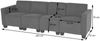 Modular 4-Sitzer Sofa Couch Lyon, Stoff/Textil ~ grau Bild 2