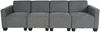 Modular 4-Sitzer Sofa Couch Lyon, Stoff/Textil ~ grau Bild 3