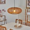 hofstein Hängeleuchte »Messerotti« moderne Pendellampe aus Metall und Sisal in Schwarz/Natur, ohne Leuchtmittel, Leuchte im Vintage-Design mit Lichteffekt, 1xE27 Bild 5
