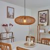 hofstein Hängeleuchte »Messerotti« moderne Pendellampe aus Metall und Sisal in Schwarz/Natur, ohne Leuchtmittel, Leuchte im Vintage-Design mit Lichteffekt, 1xE27 Bild 3