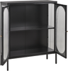 Beliani 'SARRE' Vitrine, Metall Schwarz, 111 x 35 x 90 cm Bild 5