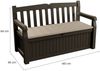 Dmora Aufbewahrungstruhe für draußen Chestermere, Gartenbox, Outdoor-Truhe, Stauraumbank für außen, 140x60 h84 cm, Braun und Beige Bild 3