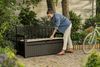 Dmora Aufbewahrungstruhe für draußen Chestermere, Gartenbox, Outdoor-Truhe, Stauraumbank für außen, 140x60 h84 cm, Braun und Beige Bild 5