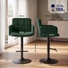 CLP 2er Set Barhocker Los Angeles Samtbezug höhenverstellbar drehbar bis 150 kg,schwarz dunkelgrün Bild 2