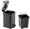 HTI-Living Kosmetikeimer Treteimer eckig Jannik 3 Liter Schwarz Silber, Mülleimer Kosmetikeimer mit Soft-Close-Deckel Bild 3