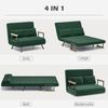 HOMCOM Schlafsofa 4 in 1 2 Sitzer Sofa mit Schlaffunktion, 183x98,5 cm Klappbar Schlafsessel mit 5-stufig Verstellbarer Rückenlehne, Armlehne, Lendenkissen Samtoptik für Wohnzimmer, Grün Bild 4