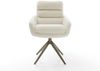 Drehstuhl Abelia-Flex mit Armlehnen Teddystoff Beige Kreuzgestell breit Effektfinish Titan 360° drehbar Wippfunktion Bild 2