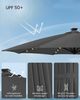 SONGMICS Sonnenschirm, Ampelschirm, 300 cm, 28 Solar-LED-Leuchten, UPF 50+, Gartenschirm, um 360° drehbar, Neigungswinkel stufenlos verstellbar, mit Kurbel, Kreuzfuß,Grau Bild 3