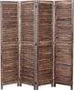 Paravent HWC-C30, Raumteiler Trennwand Sichtschutz, Shabby-Look Vintage, 170x160cm ~ braun Bild 5
