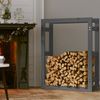 vidaXL Kaminholzregal Grau 80x25x100 cm Massivholz Kiefer 822419 Bild 3