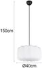 Ausgefallene LED Pendelleuchte mit Stoff Lampenschirm in Weiß, Ø 40cm Bild 4