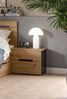 Nachttisch Sova 2er-Set – Eiche-Optik & Schwarz, 50x42x37 cm, mit Stauraum & Schublade Bild 2