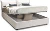 Dmora Doppelbett Viburno, Bettkasten mit Kunstlederbezug, 100 % Made in Italy, Öffnung vorne, geeignet für Matratze 160 x 190 cm, Weiß Bild 5