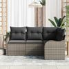 vidaXL Gartensofa-set mit Speicher 4 pcs Grau Poly-Rattan 3354348 Bild 3