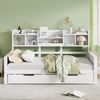 REDOM Kinderbett Einzelbett Schlafsofa Holzbett (90x200 cm, Kiefer Massivholz, mit Bettkasten & Lattenrost, platzsparendes Funktionsbett, für Gästezimmer & kleine Räume), ohne Matratze Bild 2