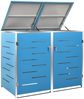 vidaXL Mülltonnenbox für 2 Tonnen 138x77,5x112,5 cm Edelstahl 149567 Bild 3
