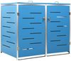 vidaXL Mülltonnenbox für 2 Tonnen 138x77,5x112,5 cm Edelstahl 149567 Bild 2