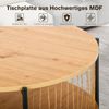 Runder Couchtisch Holz Satztisch mit Quasten Beistelltisch 2 Etagen Metallrahmen Bild 5