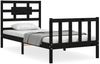 vidaXL Massivholzbett mit Kopfteil Schwarz 3192520 Bild 2
