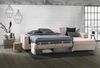 Dmora Schlafsofa mit Halbinsel Achico, Sofà mit rechter Stauraumhalbinsel, Standardarmlehnen, 100 % Made in Italy, Cm 280x95h90, Taupe Bild 5